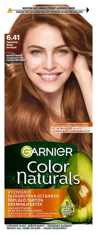 GARNIER Color Naturals Tartós hajfesték 6.41 Meleg borostyán (112 ml)