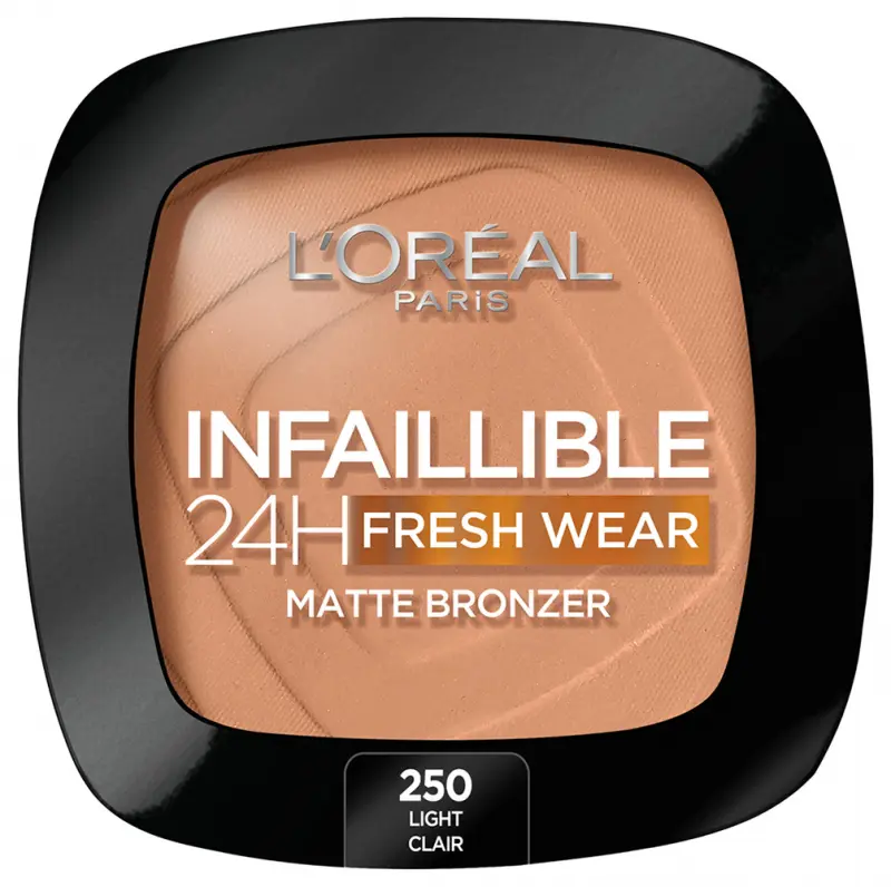 L'ORÉAL PARIS Infaillible 24H Fresh Wear Soft Matte Bronzer 250 Light lágy matt bronzosító 9g