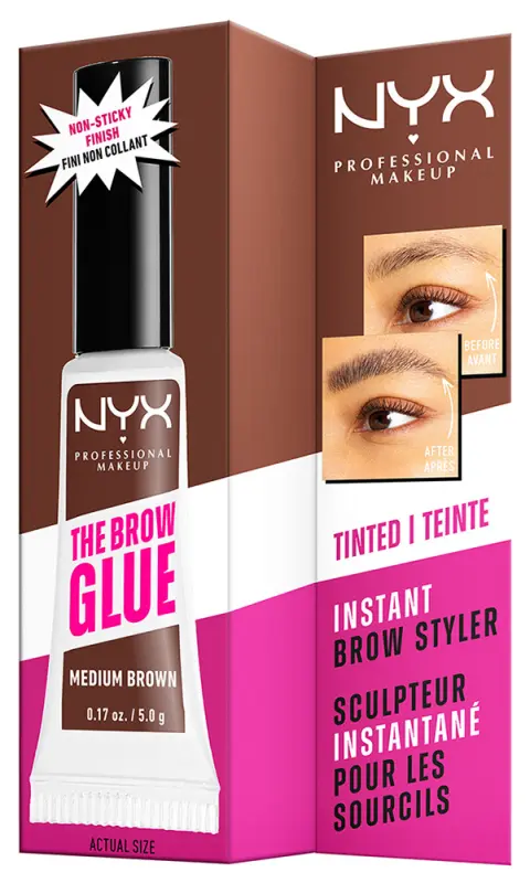 NYX PROFESSIONAL MAKEUP The Brow Glue Instant Styler- Warm Brown