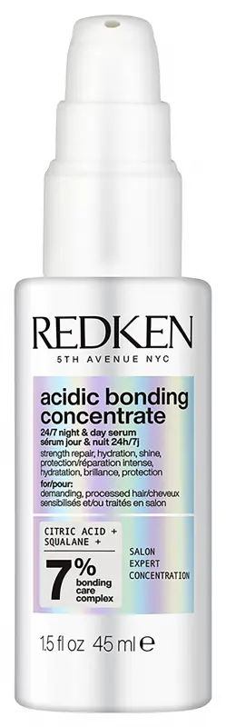 REDKEN Acidic Bonding Concentrate 0-24 órás ápolást biztosító éjszakai és nappali szérum igénybe vett hajra 45 ml
