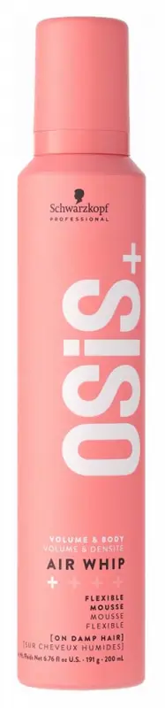SCHWARZKOPF OSiS+ Air Whip Volumennövelő rugalmas tartást biztosító hajhab 200 ml
