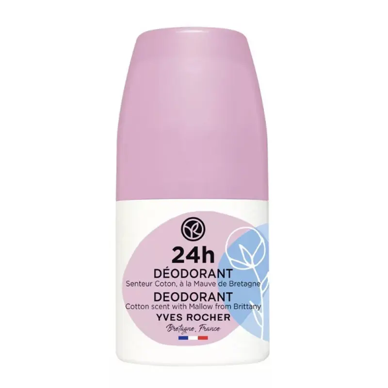 YVES ROCHER 24 órás dezodor gyapotvirág illatban, bretagne-i mályvával 50 ml