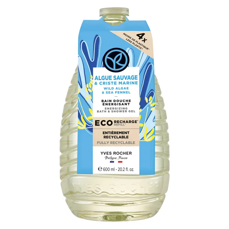YVES ROCHER Bain De Nature Hab- és tusfürdő Vad alga & tengeri édeskömény utántöltő 600 ml