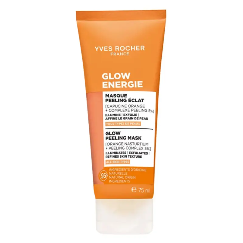 YVES ROCHER Glow Energie Azonnali ragyogást adó hámlasztó maszk 75 ml
